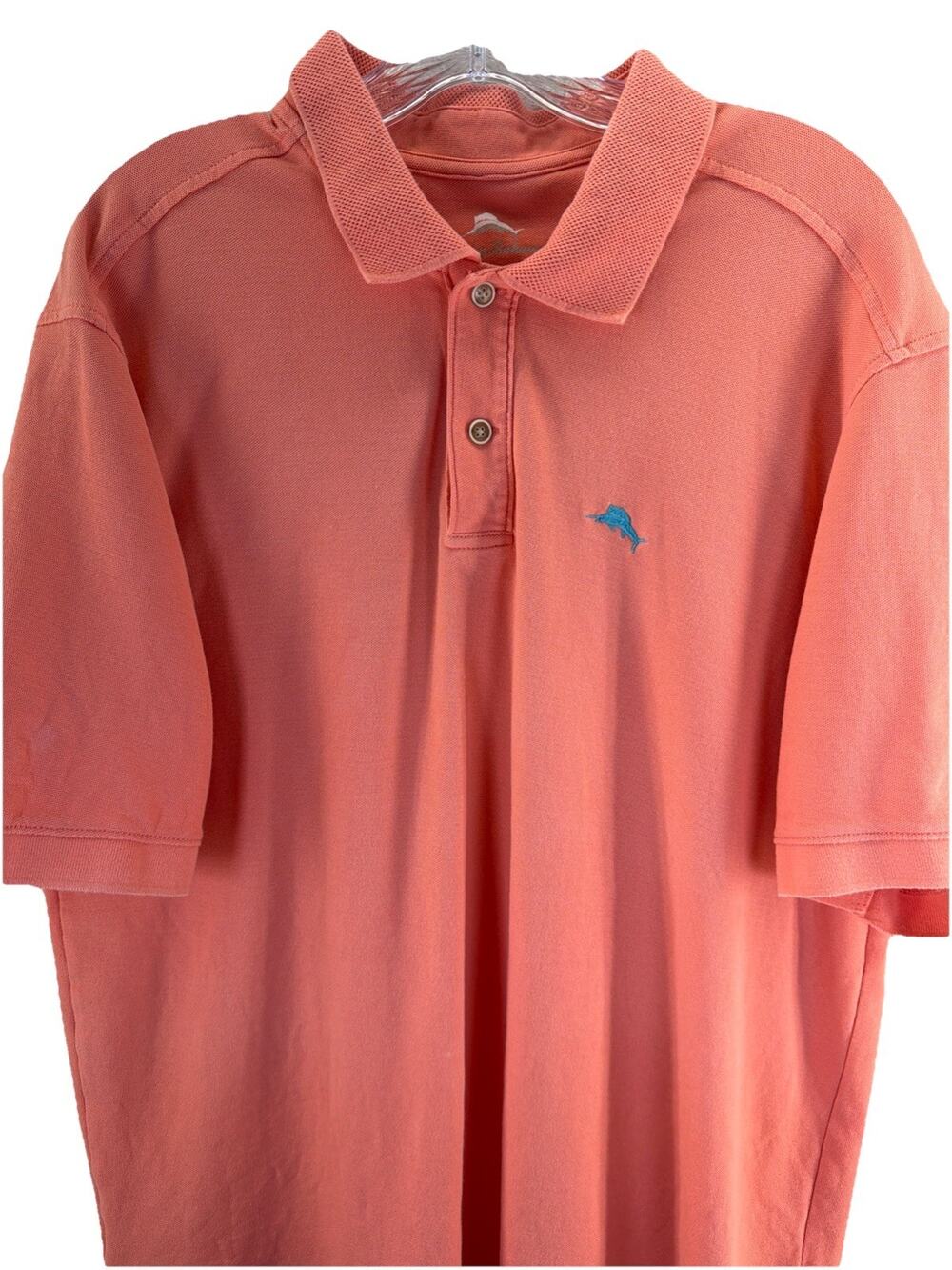 Tommy Bahama Marlin Logo Cotton Polo Golf Shirt Men's XL Coral Pink Classic